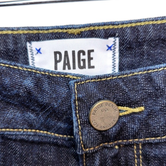 Paige Jimmy Jimmy Cuffed Blue Denim Shorts Size 26 Jean Summer Cutoffs - Picture 3 of 11